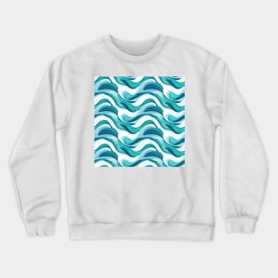 Ephemeral Crests: Hokusai Waves Reimagined Crewneck Sweatshirt